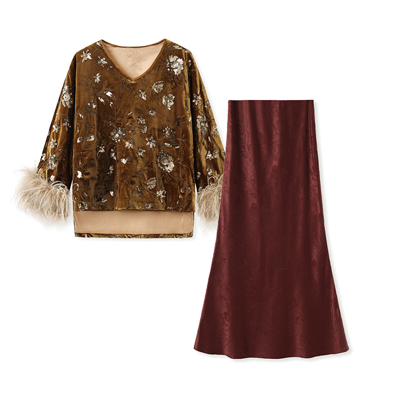 Silk Blouse - Conjunto de blusa con puños de