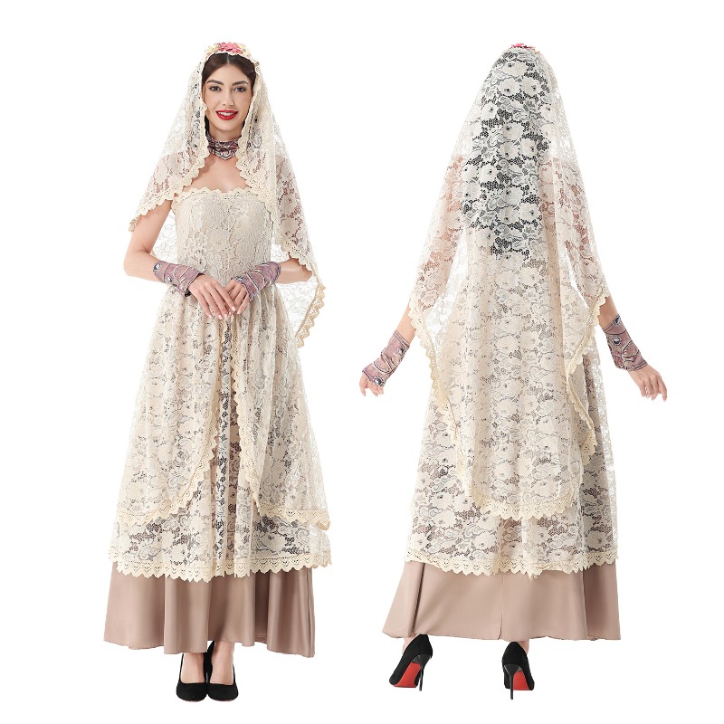 Wedding Dress - Vestido largo de encaje vintage para