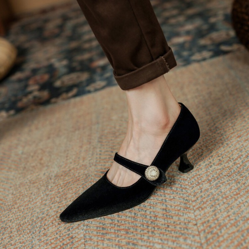 Zapatos Mary Jane con punta pu - Womens Heels reseña y precio