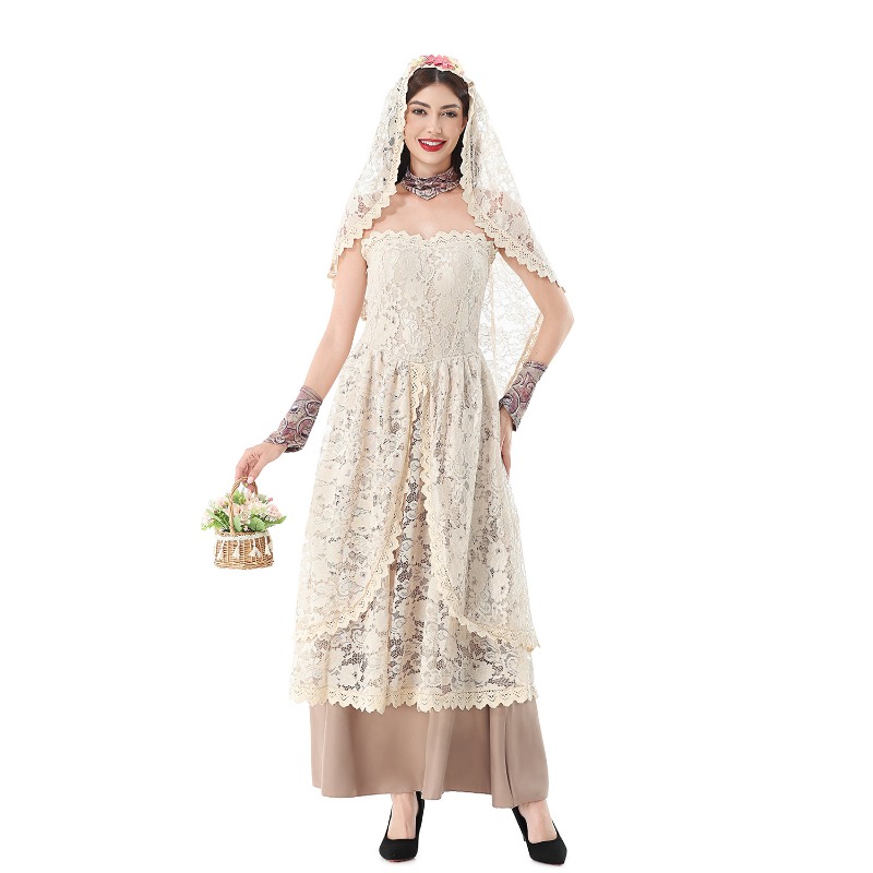 Vestido largo de encaje vintag - Wedding Dress reseña y precio