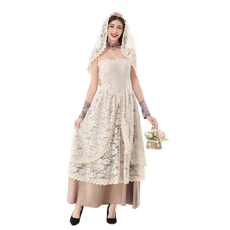 Vestido largo de encaje vintag - Wedding Dress reseña y precio