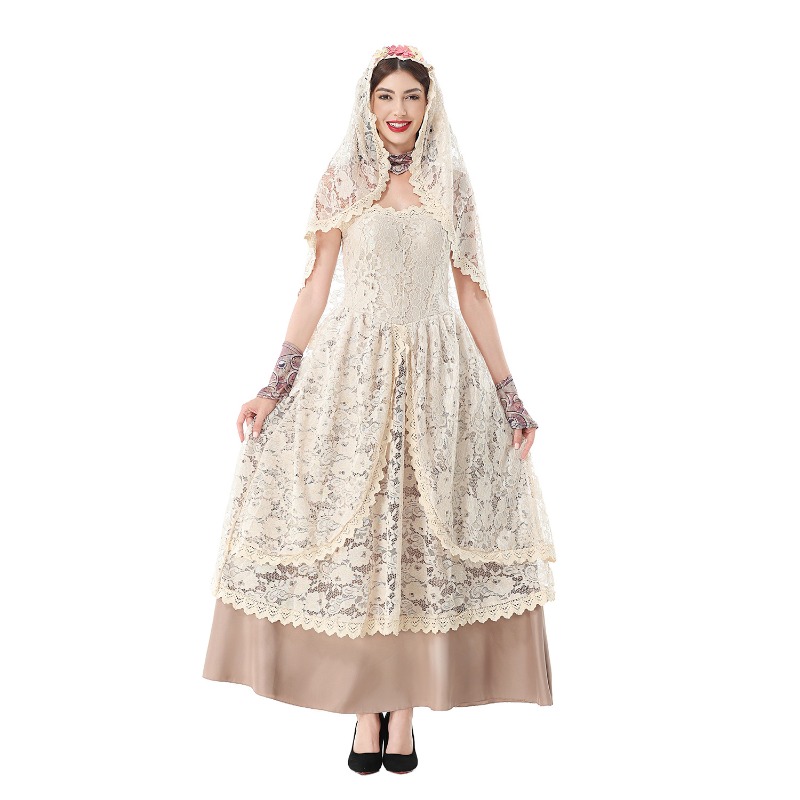 Vestido largo de encaje vintag - Wedding Dress reseña y precio
