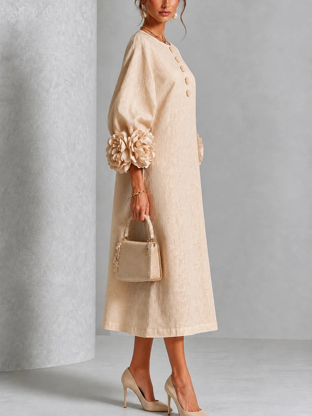 Vestido Midi Elegante de Lino  - Midi Dress reseña y precio
