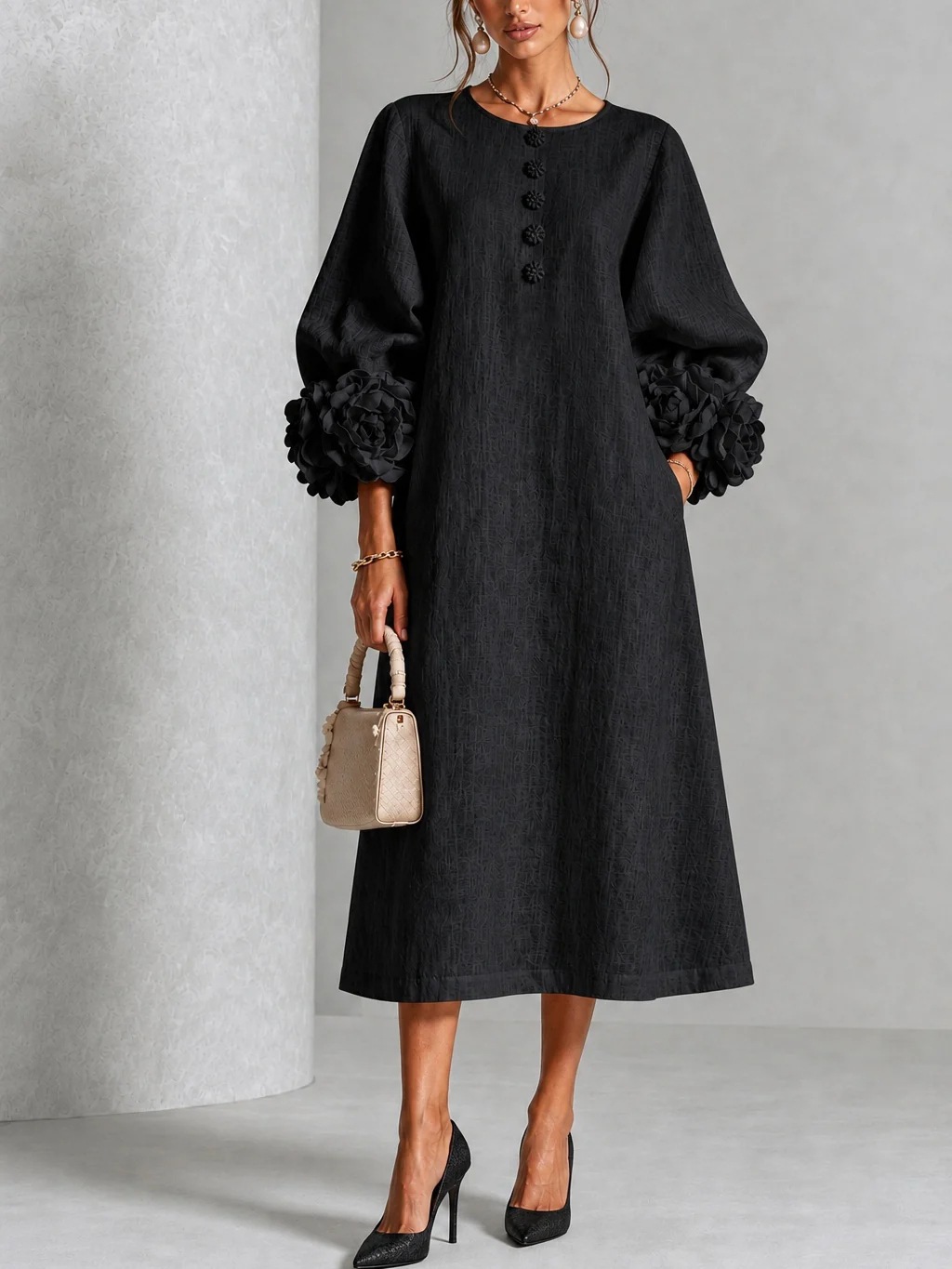 Vestido Midi Elegante de Lino  - Midi Dress reseña y precio