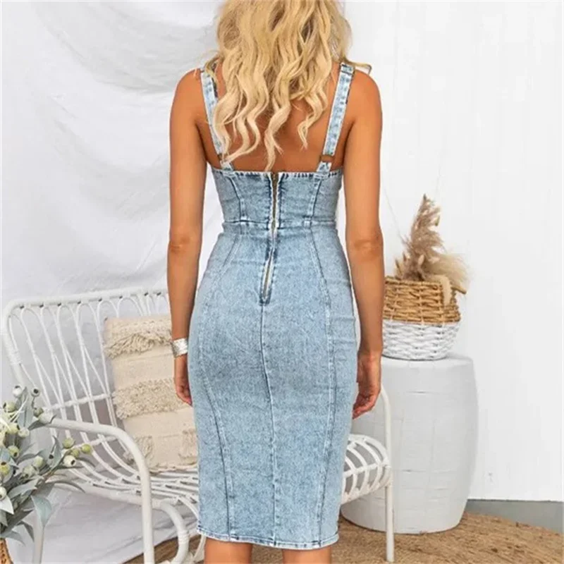 Vestido vaquero vintage ajusta - Midi Dress reseña y precio