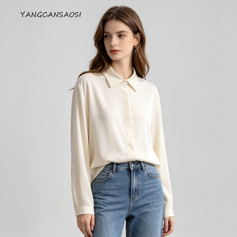Camisa de manga larga versátil - Silk Blouse reseña y precio