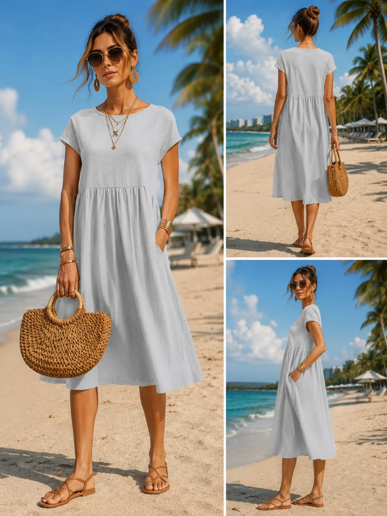 Vestido midi informal para muj - Midi Dress reseña y precio