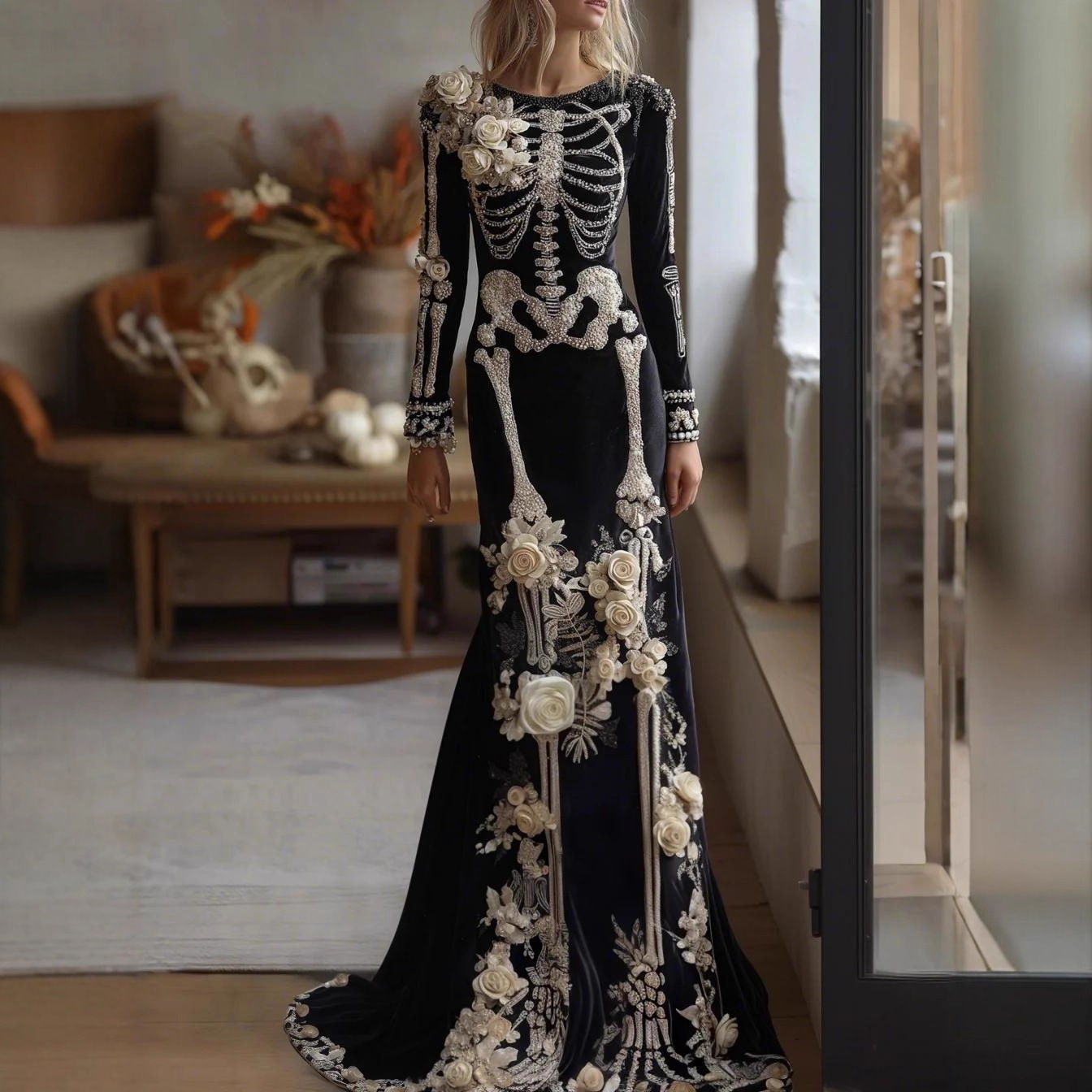 Vestido Maxi de Sirena Floral  - Evening Gown reseña y precio
