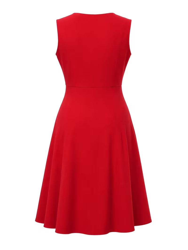 Vestido midi elegante de fiest - Women'S Red Formal Wear reseña y precio